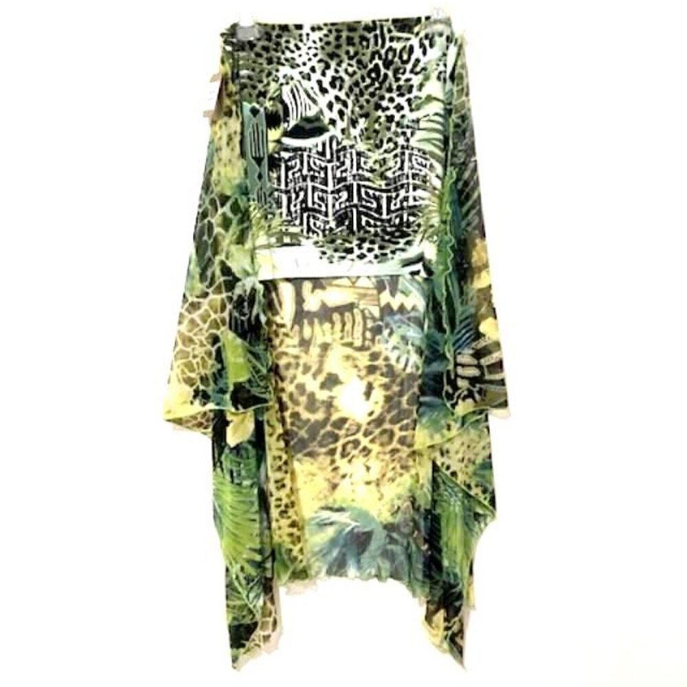 Nordstrom high low tropical print skirt cover-Up